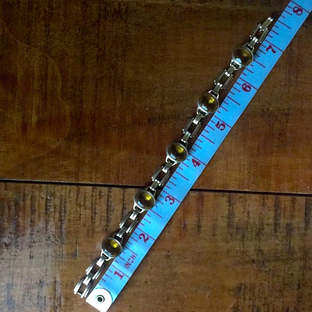 10k GF vintage cabochon link bracelet - Picture 7 of 7